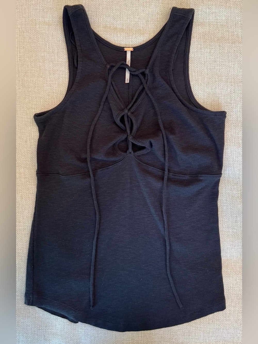 FREE PEOPLE Black Lace-Up Tank Top! 🖤